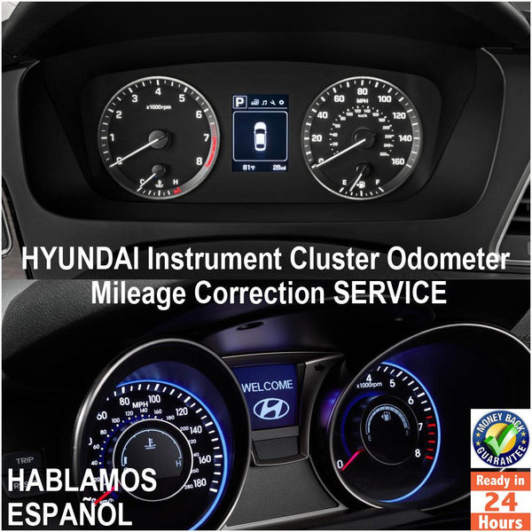 Hyundai 1999-2021 Instrument Gauge Cluster Mileage Correction/Programming Service - Odometers Solutions 